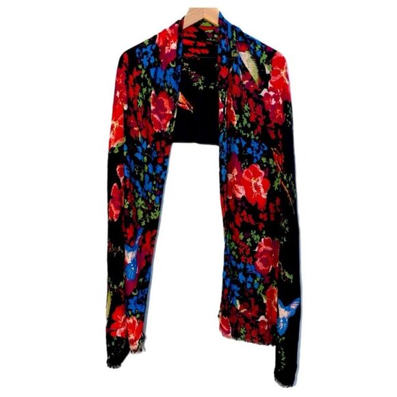 Apt 9 Scarf Shall Floral Black Pink Blue  Women’s. - Picture 1 of 10